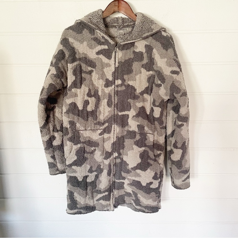 Barefoot Dreams CozyChic Camo Anorak, Hooded Zip-Up Jacket for Women Size Small - Picture 8 of 14